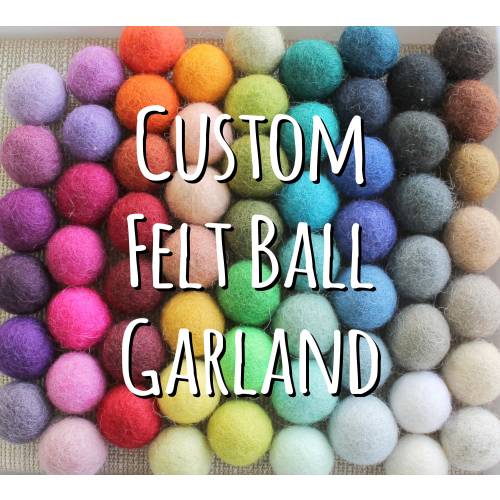 Custom Felt Ball Garland, Custom Pom Pom Garland, Nursery Decor, Custom Felt Garland, Felt Ball Bunting, Baby Shower Decor, Custom Pom Poms