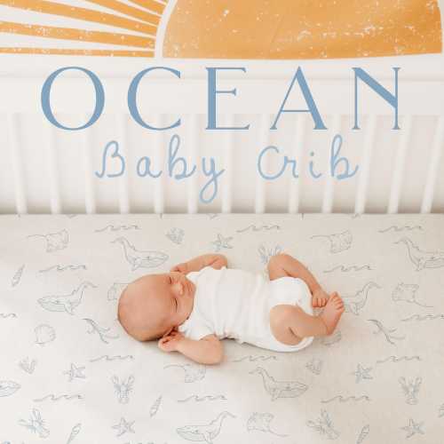 Customized Crib Sheet Ocean Nursery Baby Crib Sheet Under the Sea Baby Shower Gift Name Fitted Crib Sheet Boho Baby Bed Crib Coastal Nursery