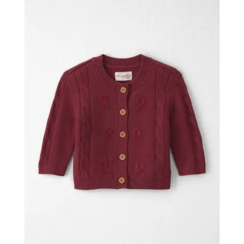 Baby Girl Organic Cotton Sweater Knit Embroidered Cardigan - Little Planet | Carter's