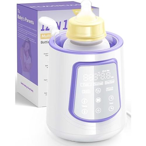 Fast Baby Bottle Warmer for Breastmilk, Smart 12 in 1 Breast Milk Warmer for Baby Essentials with Timer Temperature Control, Sterili-zing, Water Bath Technology, Baby Warmer for All Bottles Food Jars