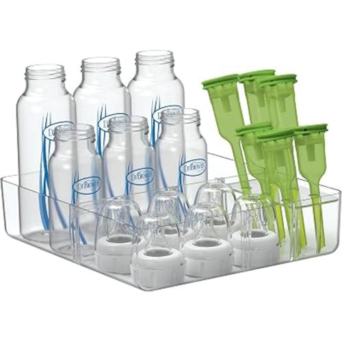Dr. Brown's Baby Bottle Storage Tray with Customizable Compartments, Clear
