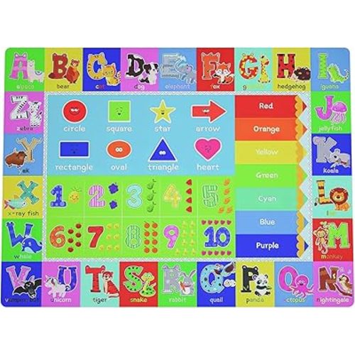 Baby Play Mat for Floor, Non-Slip Playmat for Toddlers & Infants, Extra Thick Large Padded Educational ABC Kids Rug for Crawling & Playing Super Soft Plush Surface to Keep Safe(40"x60")