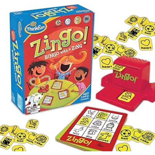ThinkFun Zingo Bingo Award Winning Preschool Game for Pre-Readers and Early Readers Age 4 and Up - One of the Most Popular Board Games for Boys and Girls and their Parents (97700)