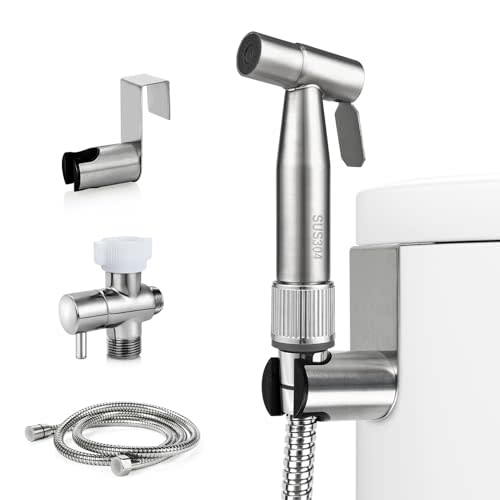 Blissland Bidet Sprayer for Toilet with Adjustable Water Pressure, Handheld Bidet Sprayer Kit- Stainless Steel（Don't‌ Use Teflon Tape for Installation）