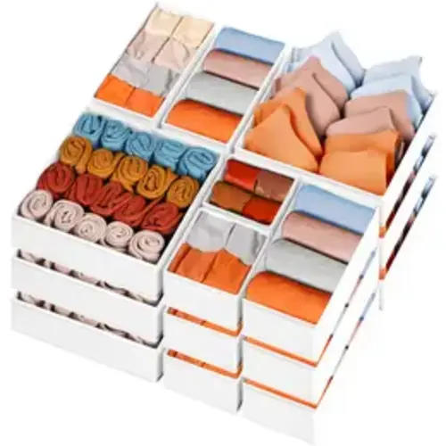 Criusia Drawer Organizer Clothes 15 Pack - Dresser Organizer For Nursery, Bedroom, Closet - Baby Clothes Organizer and Storage & Organization Dividers, College Dorm Room Essentials (White) - TikTok Shop