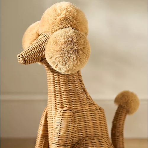 Poodle Dog Woven Wicker Basket | Anthropologie