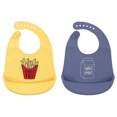 Hudson Baby Infant Silicone Bibs 2pk, Small Fry, One Size