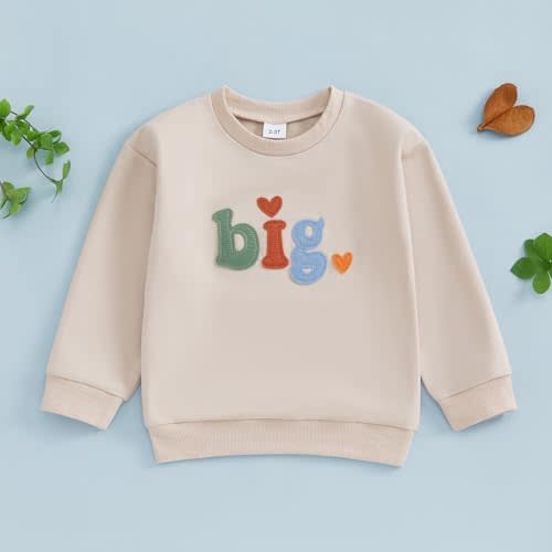Chloefairy Big Middle Little Sibling Shirt Boy Girl Sweatshirt Romper Bodysuit 3rd Baby Announcement Matching Sibling Outfits