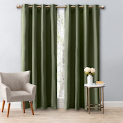 Ricardo Trading Ultimate Black Out Grommet Window Panel Curtain - Sage, 56"W X 72"L