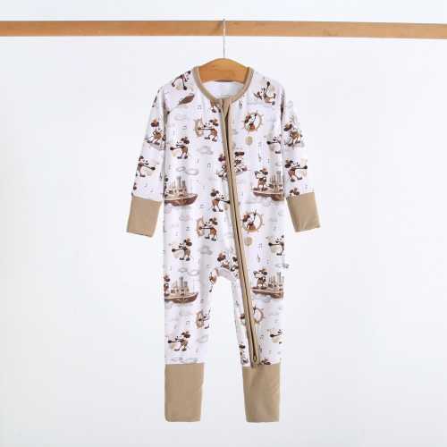 steamboat willie Bamboo Baby Pajamas, Woodland Baby romper, Bamboo Baby Sleepers, Zippered Baby Romper, Baby Bamboo Pajamas, OG mickey mouse