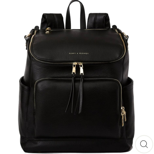 Lullaby Diaper Backpack Black | Poppy and Peonies – Poppy & Peonies