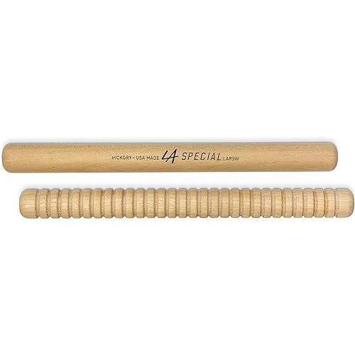 LA Special Rhythm Sticks for Kids – 1 Pair, Ribbed & Smooth – 8" Long, 0.75" Diameter – Percussion Sticks for Preschool & Elementary Music