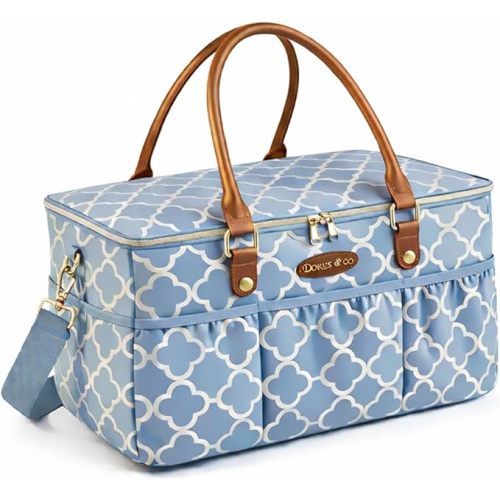 DOKUS & CO Luxe Diaper Caddy Organizer, Extra Large Collapsible Nursery Storage Tote for Baby Essentials & Travel