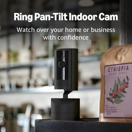Ring Pan-Tilt Indoor Cam | See all around your home or business with 360° pan coverage, HD video, plus Two-Way Talk (2024 release) | Black