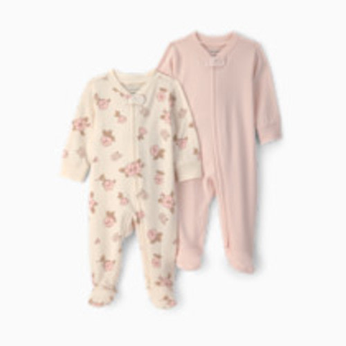 Carter's Snug Fit Sleep & Play Pajamas (2 Pack) - Pink Striped Flower, 3M