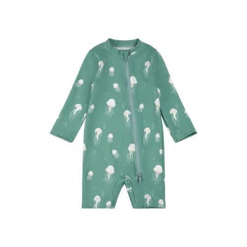 Jellyfish Print One-Piece Rashguard Swimsuit, 6-12M