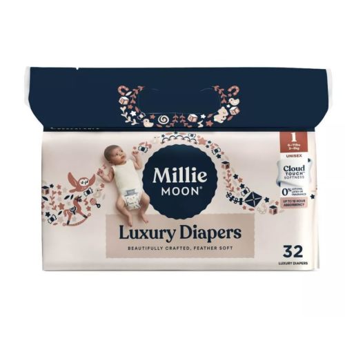 Millie Moon Luxury Disposable Diapers ((Size,1-32,ct))
