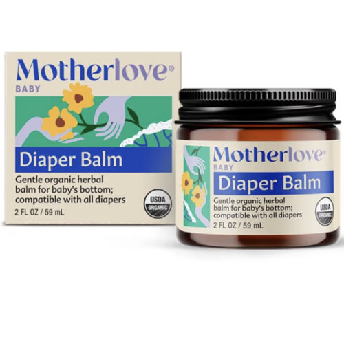 Motherlove Diaper Balm (2 oz) Organic Herbal Diaper Rash Cream—Cloth diaper Safe, Zinc Oxide- & Petroleum-Free