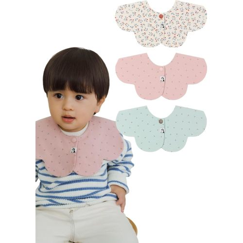 Konny Baby Bib 3-Pack Rolling 3P Soft and Absorbent Bandana for Drooling and Teething Newborn Boys Girls Baby Essentials