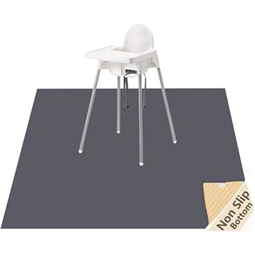 Splat Mat for Under High Chair/Arts/Crafts, WOMUMON Washable Spill Waterproof Anti-Slip Floor Protector Splash Mat, Messy and Table Cloth