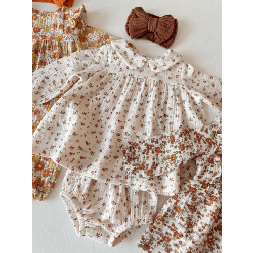 Peter Pan Collar Dress & Bloomer, Carrie Floral