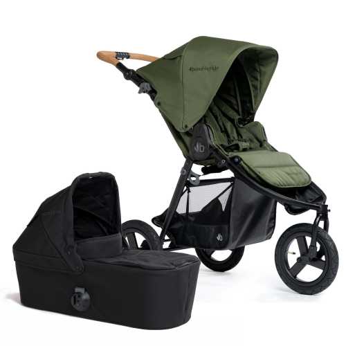 Bumbleride Indie Single Stroller + Bassinet Bundle - Olive / Black