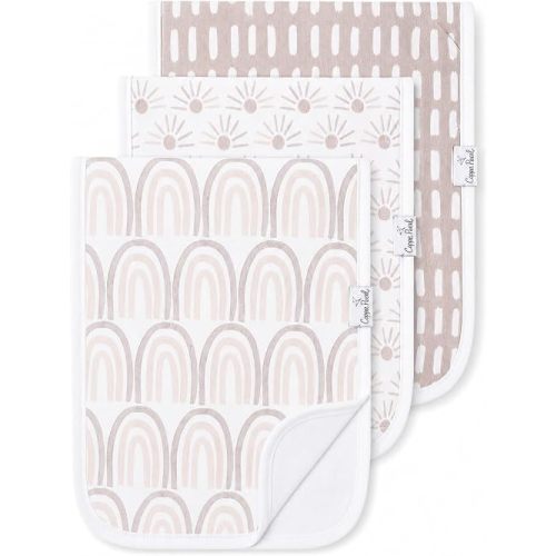 Copper Pearl Premium Baby Burp Cloths - 3-Pack Large Cotton Burp Cloths, Extra Soft Spit Up Rags with 3 Absorbent Layers, Perfect for Baby Boy and Baby Girl Gifts (21" x 10" Size, Bliss Set)