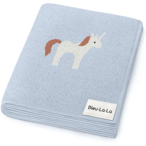 Bleu La La 100% Luxury Cotton Soft Knit Swaddle Baby Blanket for Blanket for Newborns and Infants Boys and Girls - Unicoron - Blue
