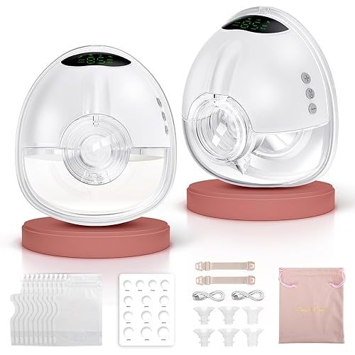 Lulia Breast Pump Hands Free, Wearable Breastfeeding Pump with 4 Mode and 9 Level, Strong Suction, Painless, Anti-Backflow, BPA Free, Portable Electric Breast Pumps with 17/19/21/24MM Flanges
