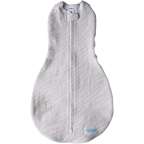 Woombie Grow with Me Baby Swaddle, Convertible Swaddle Fits 0-9 Months, Expands to Wearable Blanket for up to 18 Months, Beige Zebras