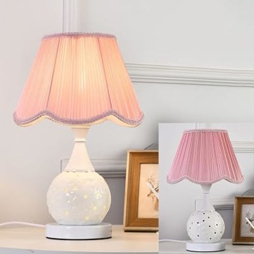 XINYASEE Ceramic Table lamp, Bedside lamp ，Pink
