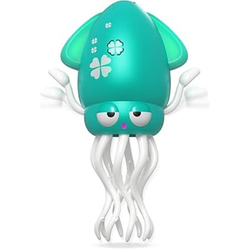 Dancing Squid Baby Toy, Crawling Octopus Squid Tummy Time Toy, Rechargeable Magic Dancing Music & LED Octopus for 3 4 5 6 Year Old Kids Boy Girl Birthday Gifts, Funny Squid for Floor Games (Green)