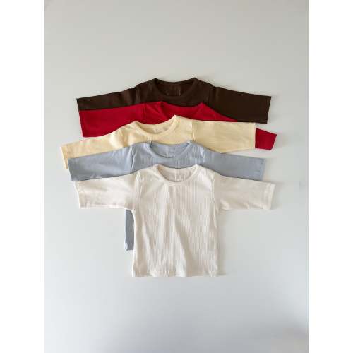Baby/Toddler Aosta F25 Stitch Detail Ribbed Long Sleeve Top (3m-5y)- 5 Colors