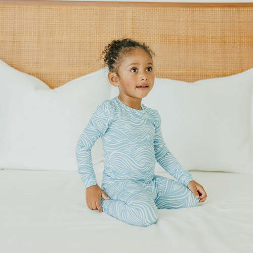 2pc Long Sleeve Pajama Set - Surf