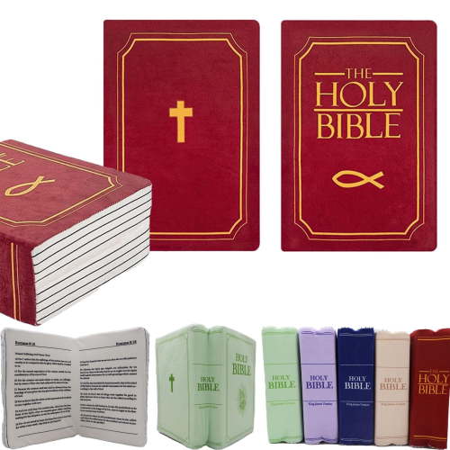 Holy Bible Pillow, Bible Pillow Book Plush That Opens, Cozy Faith Bible Pillow for Gifts