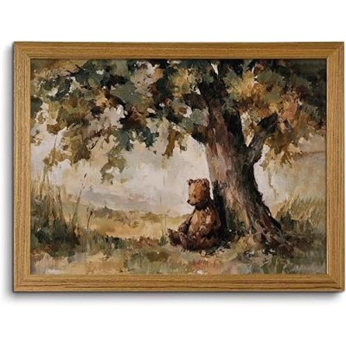 Vintage Teddy Bear Wall Art Vintage Woodland Framed Prints Nursery Art