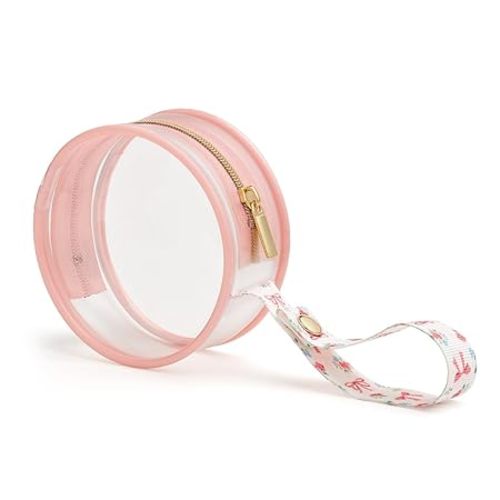 Itzy Ritzy Clear Pacifier Case with Clip Strap – Holds 2 Pacifiers – Portable Baby Soother Holder for Diaper Bag, Stroller & Travel Bag (Taupe)