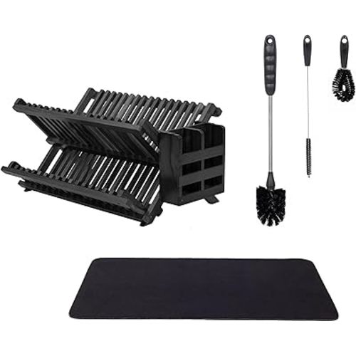 Teak Dish Rack (Black)