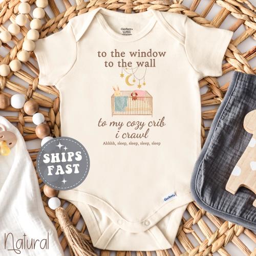 (6-9m) To The Window To The Wall To My Cozy Crib I Crawl ONESIE®: Music Baby Gift Pregnancy Announcement Gift Grandparent Baby Shower Gift