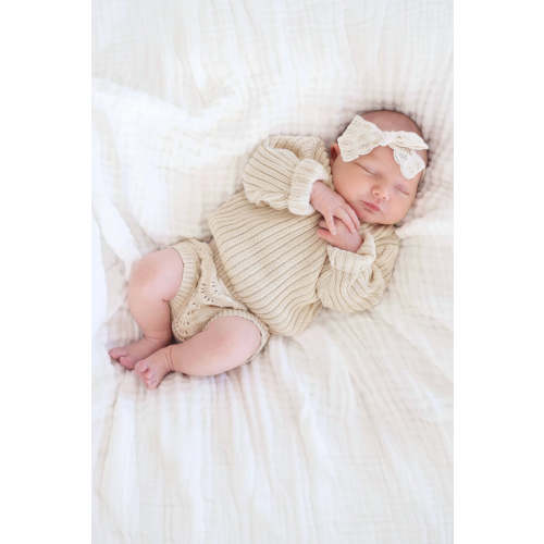 Knit Sweater & Lace Bloomer Set | Linen