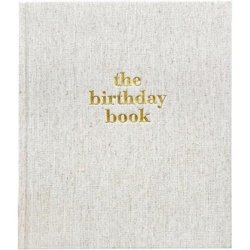 Baby Memory Book & Photo for Boys and Girls-Linen Keepsake Birthday Book Record a Milestone for Every Event from Birth to Age 18-Milestone Birthday book for new Mom