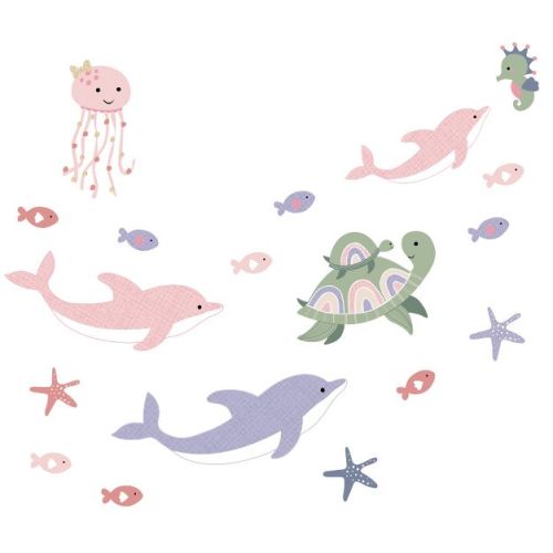 Lambs & Ivy Sea Dreams Dolphins/Turtles/Fish Underwater/Nautical Wall Decals