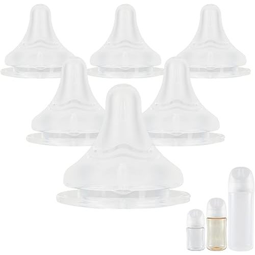 Silicone Nipple for Pigeon Bottle,Size S,Slow Flow Baby Bottle Nipples,1m+ 6 Count