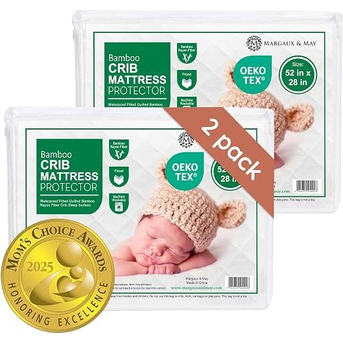 Crib Mattress Protector, 2-Pack, Oeko-TEX® Certified