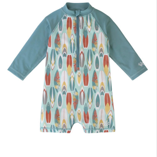 Baby Boy's Long Sleeve Swim Romper