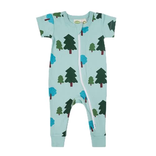PARADE Organic Signature Print '2-Way' Zip Romper - Short Sleeve