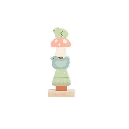Pearhead Woodland Wooden Stacking Toy, Interactive Stackable Montessori Learning Toy, Building Game for Kids, Early Developmental Toys for Babies and Toddlers, 1+ Year, FSC Certified - Wooden Stacking Toy, Woodland