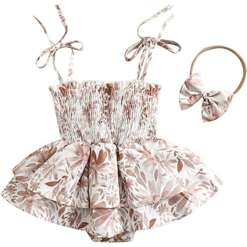 Baby Girls Summer Denim Romper Clothes Dress Newborn Onesie Sunsuit 3 6 9 12 18 Months One-Piece Jumpsuits Outfits