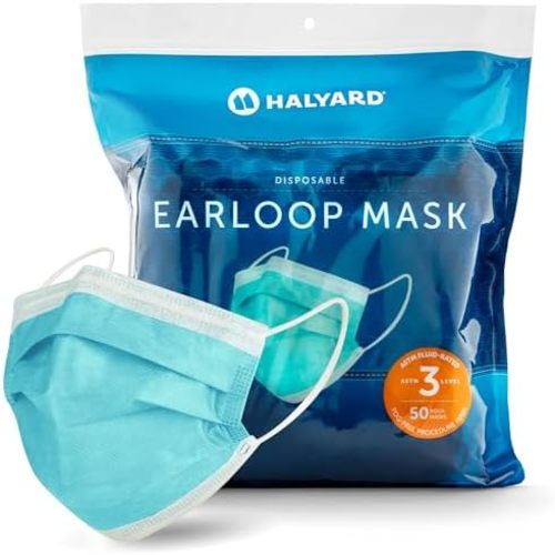 HALYARD FLUIDSHIELD level 3 Disposable Procedure Mask w/SO SOFT Lining/Earloops