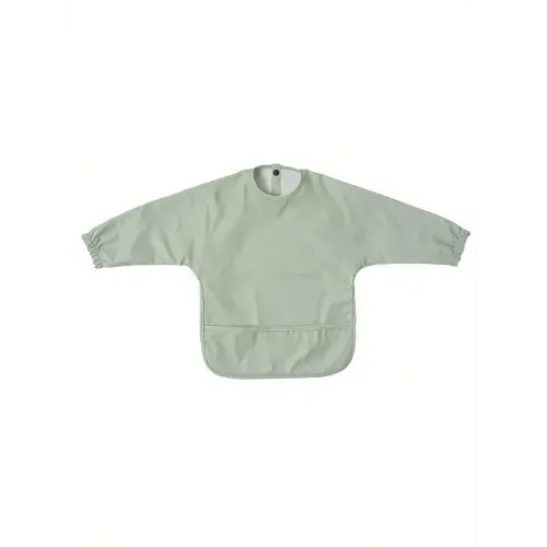 1pc Soft PU Long-Sleeved Waterproof Feeding Bib, Baby Bibs Plain Color, Long Sleeve Feeding Bib, Reverse Wear, Solid Color, Smock For Baby And Toddler Bib Suit | SHEIN USA